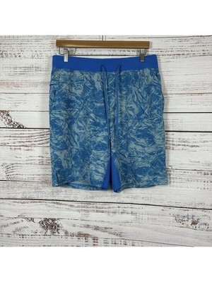Lululemon The 9  Linerless Shorts Mens Size Large Blue Abstract Stretch