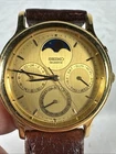 Seiko 7F39-7010 Moonphase Double Calendar GMT Quartz Rare Vintage