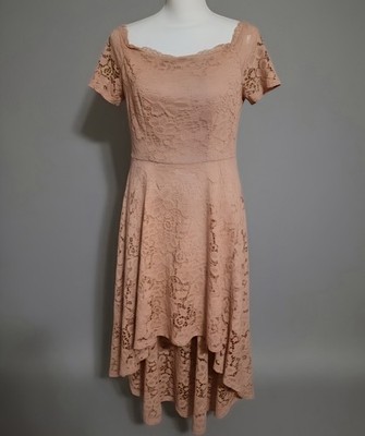 Design Blush Pink Lace High Low Dress