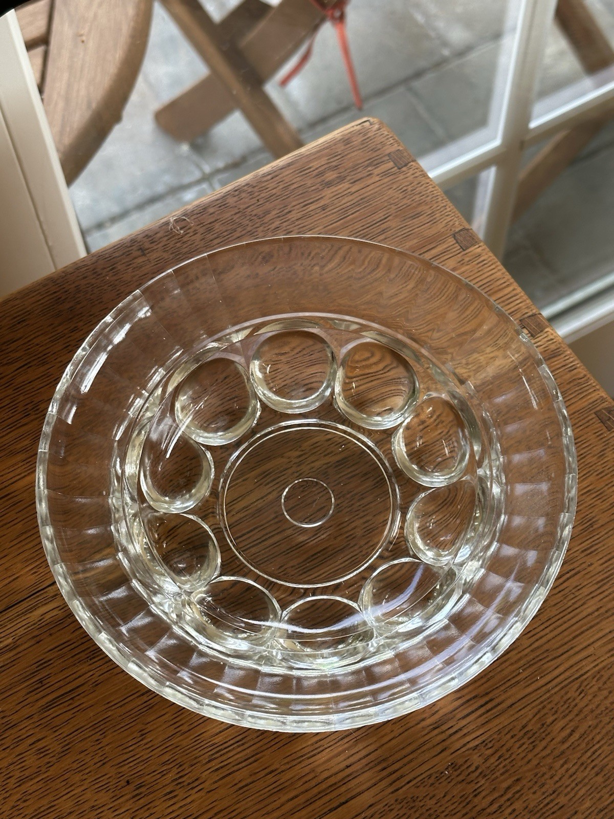 Vintage Glass Butter Dish EAPG Eye Winker Dome Lid Clear