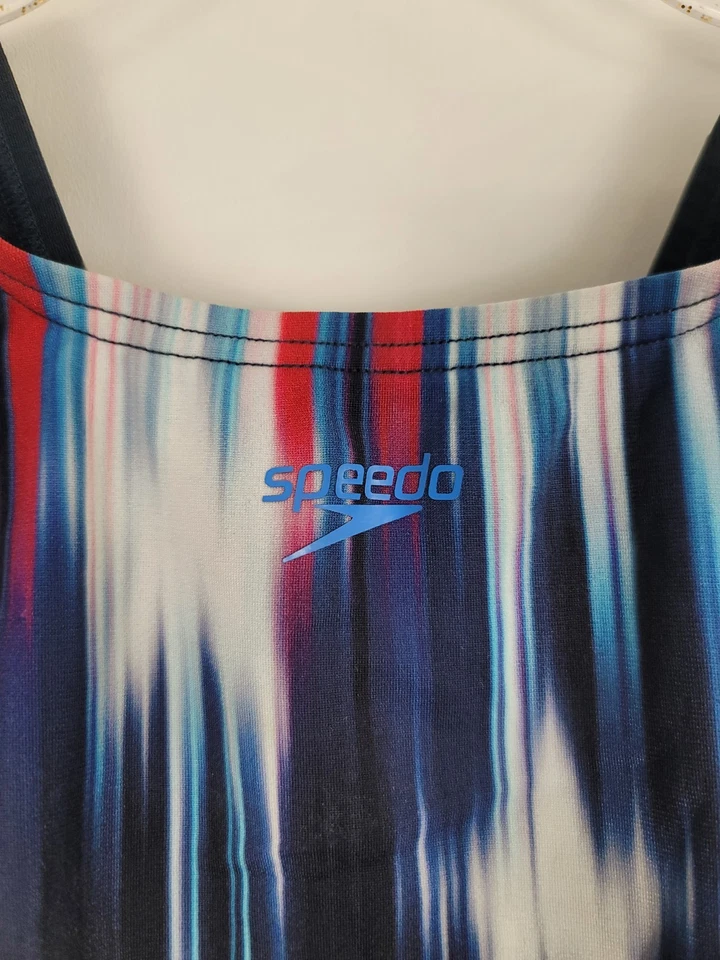 NWT Speedo Stars & Stripes Team USA Red White Blue One Piece Swimsuit Size 28 - Image 3 of 4
