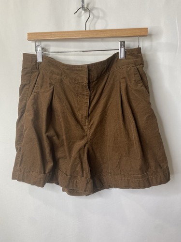Womens Corduroy Shorts Size Large Steampunk Brown Military Herbalist Granola Y2K