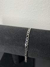 Stainless Steel Figaro Bracelet 4MM 8inch