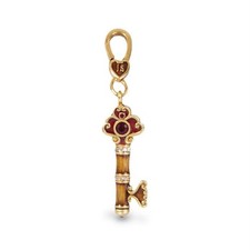Jay Strongwater RARE NIB Red Cabochon/White Swarovski Crystals HOPE Key Charm