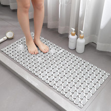 Shower Mat Non Slip Bath Mat for Tub - 36 X 16 Inch TPE Bathtub Mat Non Slip Sho