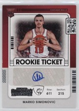 2021-22 Panini Contenders Rookie Ticket Marko Simonovic #157 Auto 00jz
