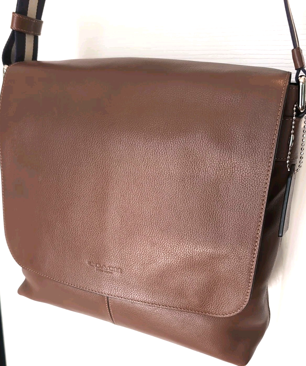 Coach Charles Large Brown Leather Men's Messenger Bag NWOT F72362