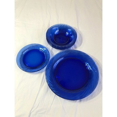 Replacement Vintage Pyrex Festiva Cobalt Blue Swirl Glassware MCM Minimalist Art