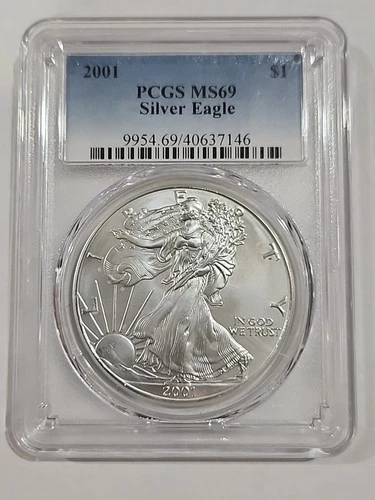 2001 American Eagle Silver 1 oz Brilliant Uncirculated PCGS MS69