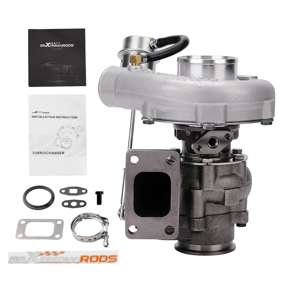 Billet T3 T04e Universal V Band Turbo 0.63 Turbine A/R Up to 420 HP w/ Wastegate Foto 2 de 4