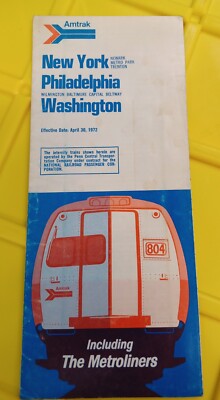 Amtrak Metroliner Fahrplan April 1972