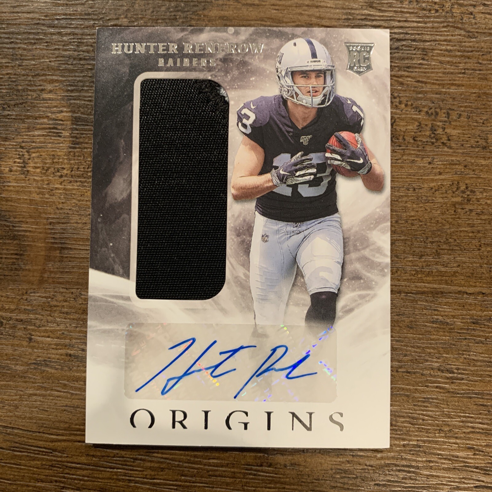 2019 Panini Origins Hunter Renfrow RPA Rookie Patch Auto RC #124