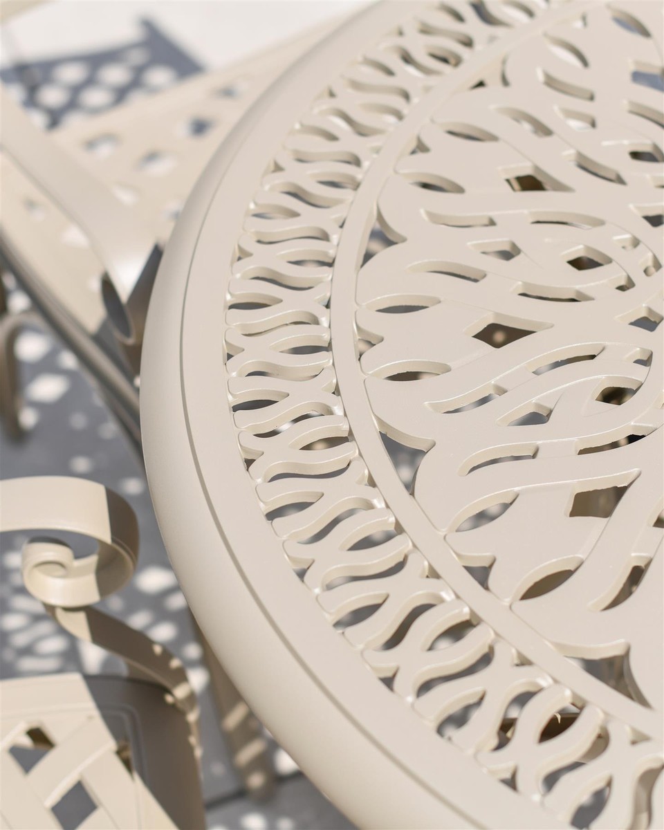 Antique Four Seater Cast Aluminium Garden Table Chair Set in