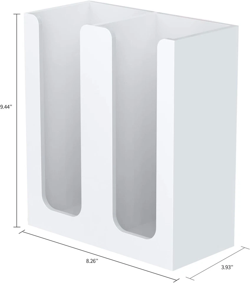 Acrylic Coffee Cup and Lid Storage Organizer Holder, 2 Compartments, White - Image 3 of 4