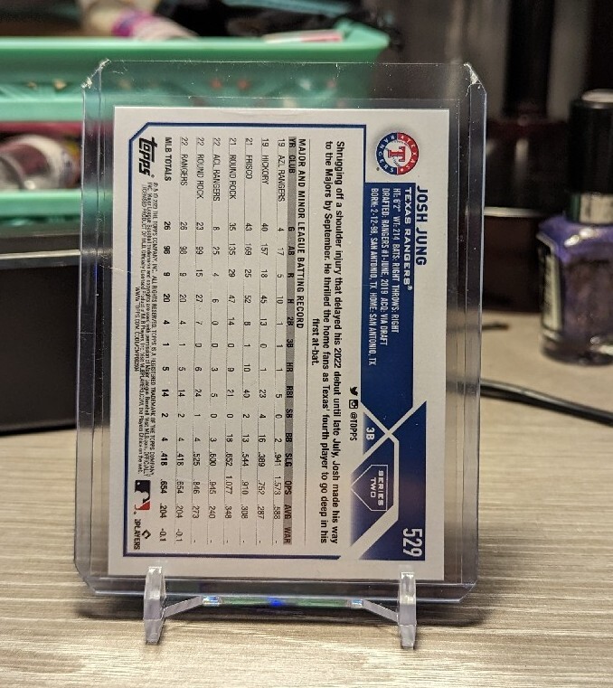 2023 Topps Series 2 - #529 Josh Jung Orange Foil /299 +Blue Border