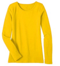 Womens Ladies Long Sleeve Stretch Plain Round Scoop Neck T Shirt Top assorted...