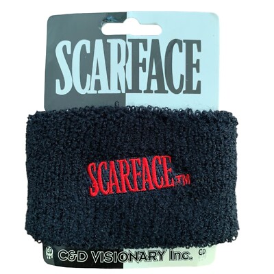 2000s Vtg Scarface Graphic Wristband Sweatband Sportswear Film Streetwear Y2K