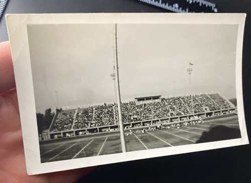 Stade de football années 1940 terrain foules de gens regardant photo originale P18b25 - Photo 17/19