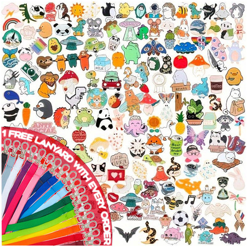 Super Cute Assorted Pin Lot Lanyard Music Enamel Princess Brooch Cat Dog Cartoon