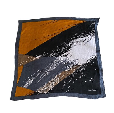 Grand Foulard Carré En Soie Louis Feraud - Multicolore - Style Bandana - Occasion