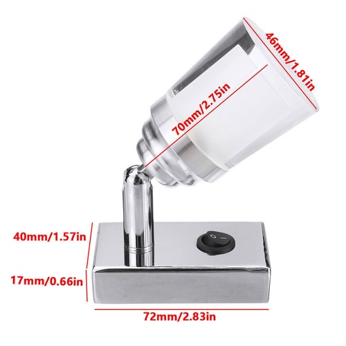 12V LED Swivel Reading Light RV Camper Trailer Wall Mount Bedside Lamp RV Boat - Picture 3 of 6