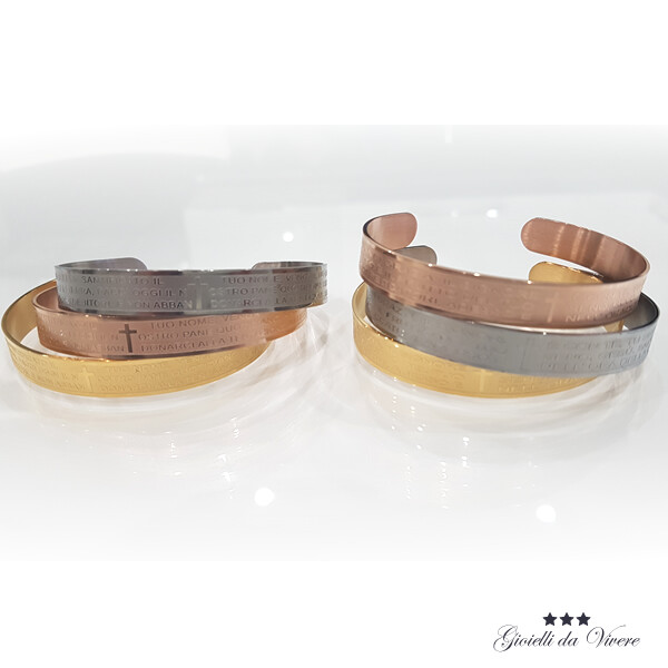 Stahl Vater Unser Italy Armband Inciso Einstellbar Ave Maria 20 CM Id