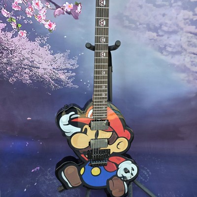 Factory custom electric guitar super Mario shape tremolo system in stock in US