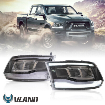 LED Reflector Headlights For 09-18 Dodge Ram 1500/2500/3500 19-21 1500 Classic