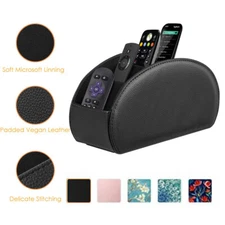 Leather Caddy Desktop Organizer Storage Stand Holder for TV Remote Control