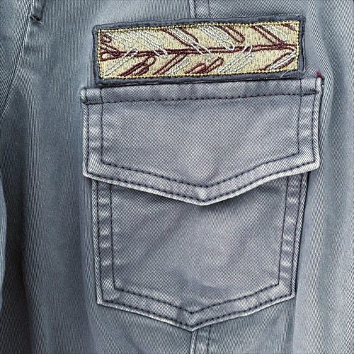 Giacca militare White House Black Market donna 6 blu grigio crop utility moto - Foto 5 di 8