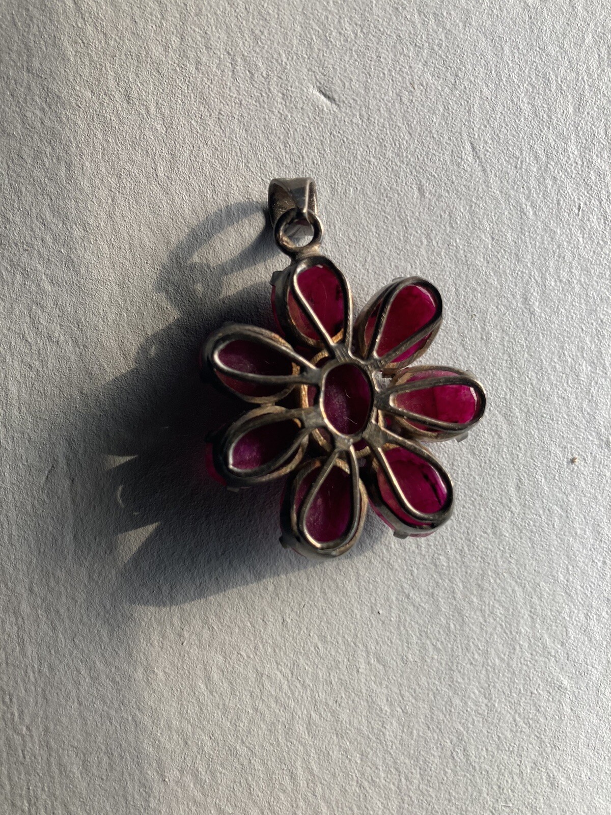 Vintage 925 Sterling Silver Ruby Gemstone Flower … - image 8