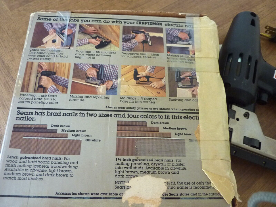 Vintage Craftsman Electric Brad Nailer 968425, POWER NAILING, 3boxes