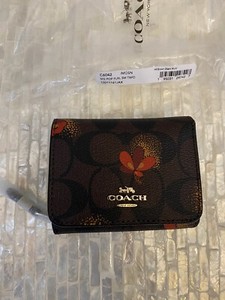 coach small wallet in signature canvas