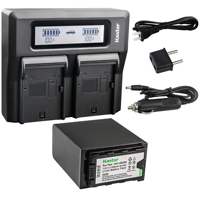Kastar Battery Dual LCD Fast Charger for Panasonic AG-BRD50 AG