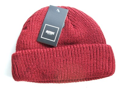 NEW MSTRDS BOBBLE BEANIE KNITTED FISHING HAT MAROON BNWT ONE SIZE FITS ALL