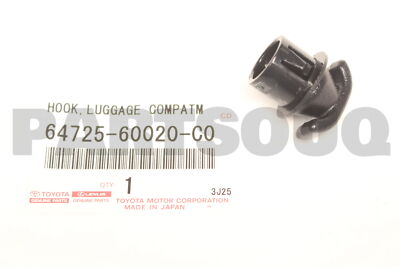 6472560020C0 Genuine Toyota HOOK, LUGGAGE COMPARTMENT TRIM 6472560020C0 Genuine Toyota HOOK, LUGGAGE COMPARTMENT TRIM