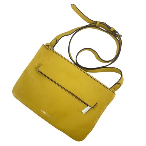 Vince Camuto gelbe Leder Umhängetasche Handtasche Damen gebraucht "