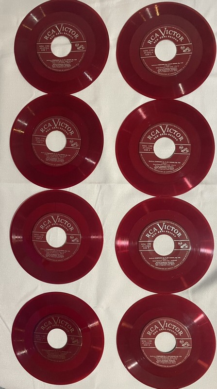 RCA Victor Red Seal Records-45 RPM Red Vinyl Set of 8 Vintage records--Beethoven