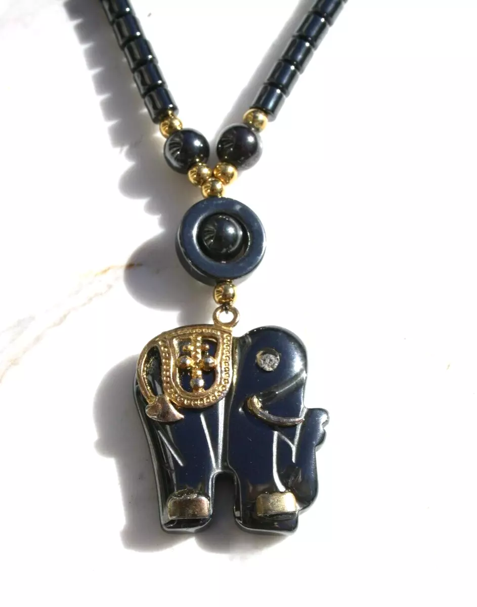 Hematite elephant necklace sale
