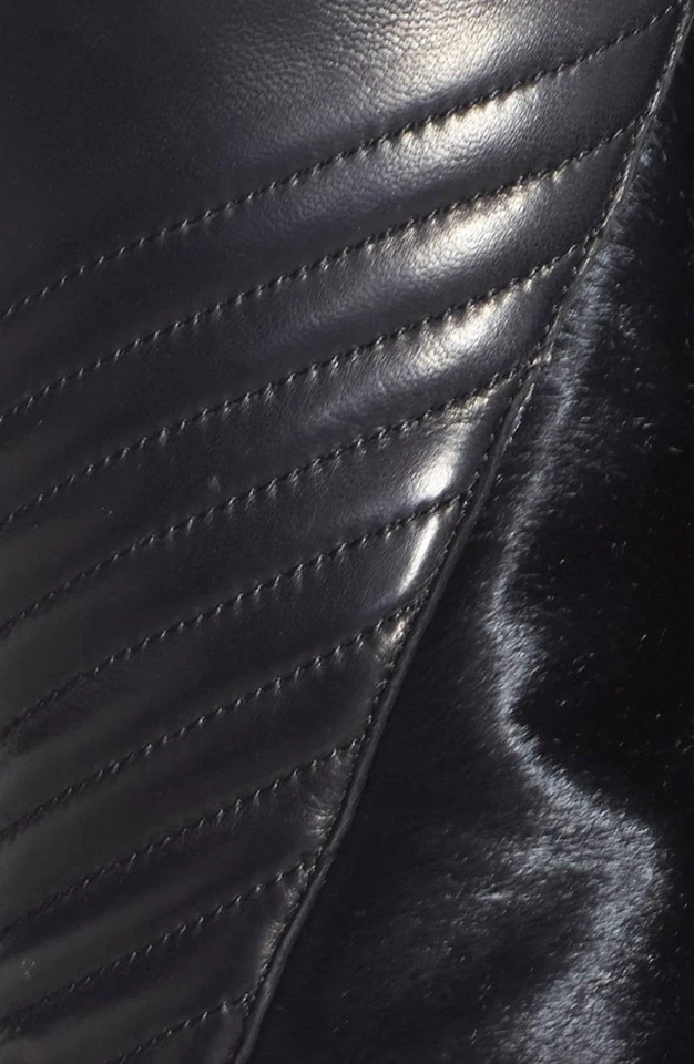 Guantes para mujer VINCE CAMUTO 144059 de cuero negro y pelo de becerro talla L Foto 2 de 2