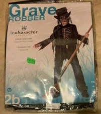Grave Robber Zombie Skeleton Incharacter Costume NEW Youth 6+ Unisex