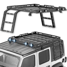 For 2018-2025 Jeep Wrangler JL JLU 4 Doors Roof Rack Hard Top Cargo Basket