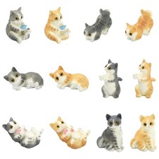 12pcs Miniature Cat Figurines Cute Mini Kittens Animals Model DIY Crafts