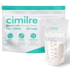 Cimilre Breast Milk Storage Bags Leakproof, Freeze or Stand Up 7 Oz Lot Of 3 New