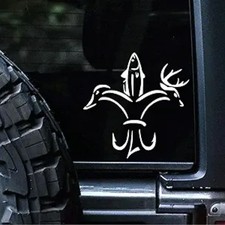 Duck Fish Deer Fluer Decal Vinyl Car Sticker Hunting Fishing  Cars Trucks Vans