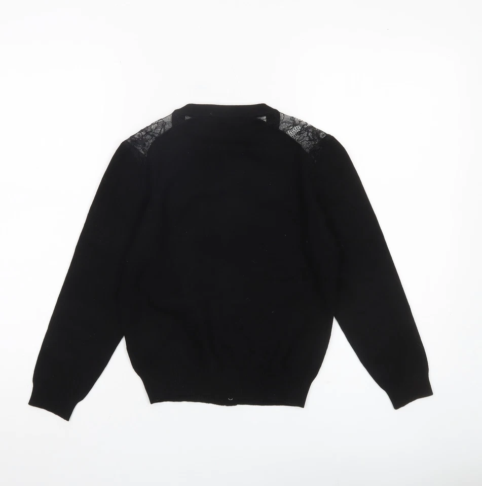 Cárdigan tejido de encaje negro Karen Millen para mujer talla S Foto 3 de 4