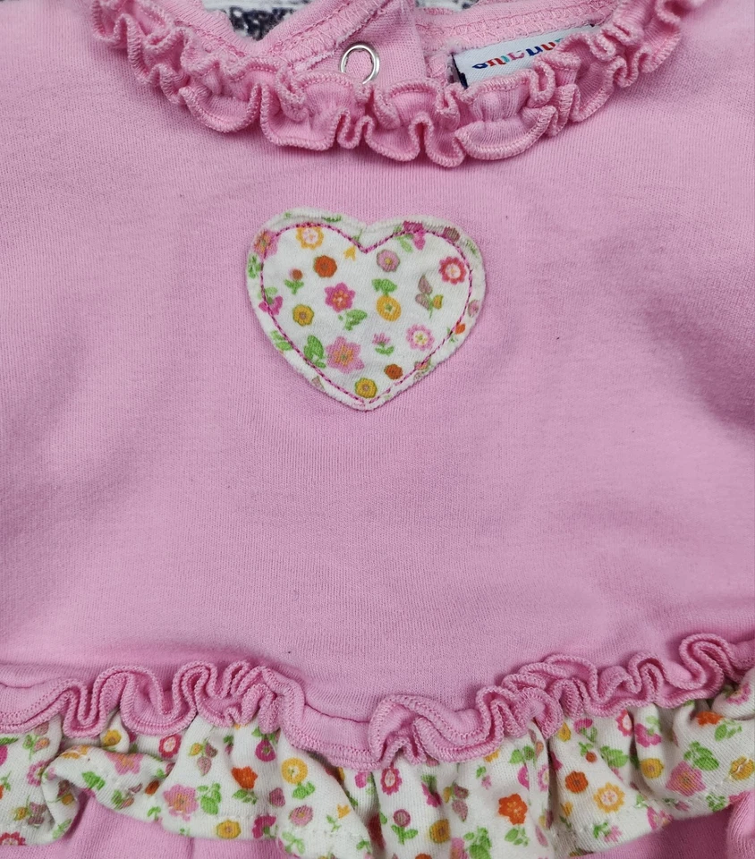 Mameluco Y2K Vintage Okie Dokie Rosa Floral Corazón Volantes • Talla 12 Meses Foto 4 de 4