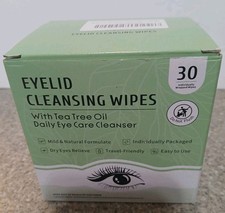 Eyelid Cleansing Wipes with Tea Tree Oil Daily Eye Care Cleanser 30 wipes