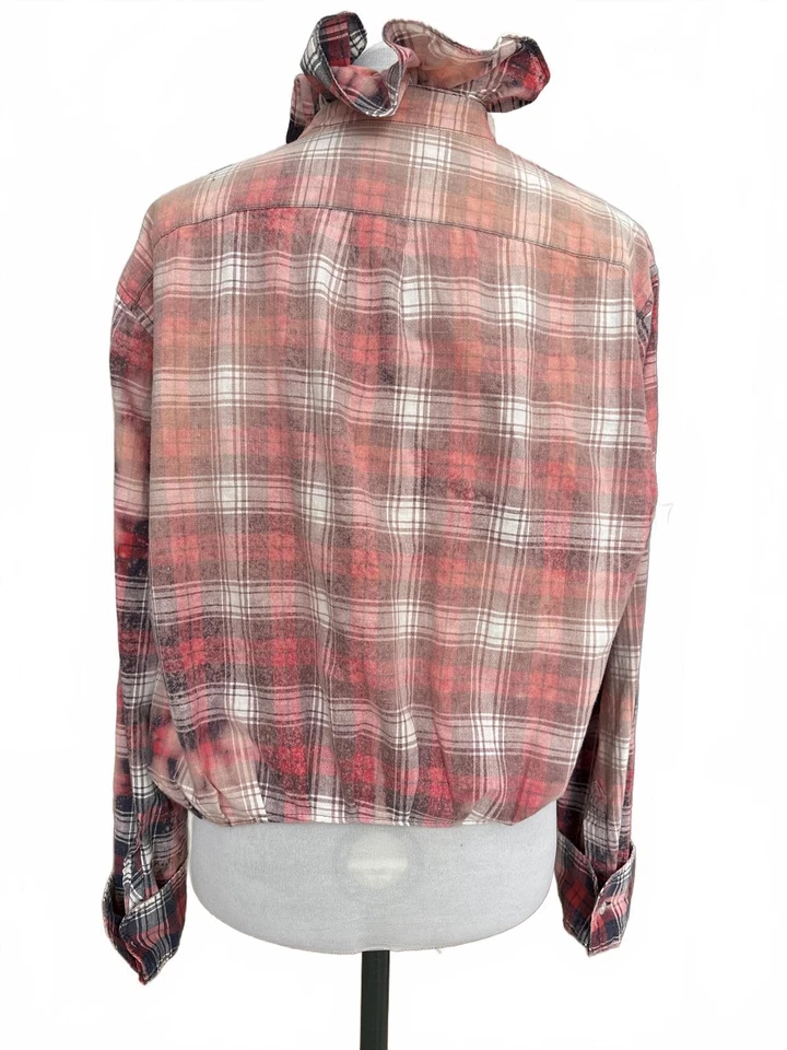 升级版 J.Crew 法兰绒格子纽扣带褶皱领 | 一种 🔥 — 第 4/4 张图片