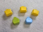 Vintage Fisher Price Little People Suitcase Lot Yellow Blue Green Luggage
